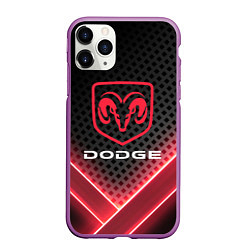 Чехол iPhone 11 Pro матовый Dodge карбон, цвет: 3D-фиолетовый