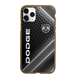 Чехол iPhone 11 Pro матовый Dodge Абстракция карбон