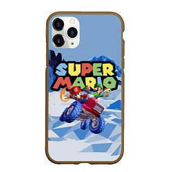 Чехол iPhone 11 Pro матовый Марио и Луиджи гонщики - Super Mario