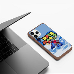 Чехол iPhone 11 Pro матовый Марио и Луиджи гонщики - Super Mario, цвет: 3D-коричневый — фото 2