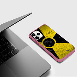 Чехол iPhone 11 Pro матовый STALKER радиационная опасность, цвет: 3D-малиновый — фото 2