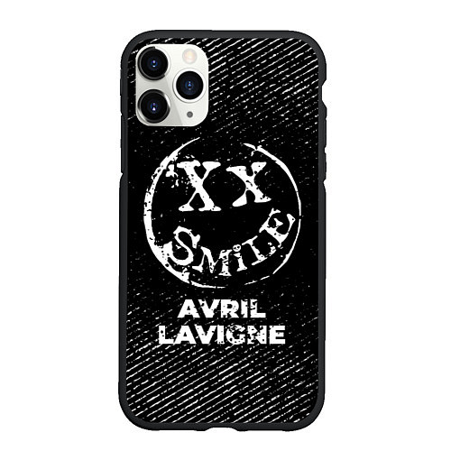 Чехол iPhone 11 Pro матовый Avril Lavigne с потертостями на темном фоне / 3D-Черный – фото 1