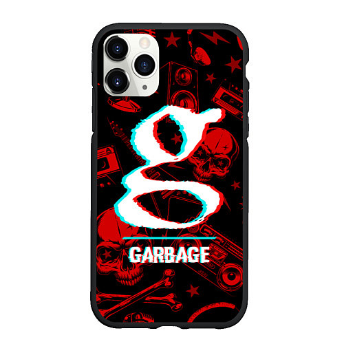 Чехол iPhone 11 Pro матовый Garbage rock glitch / 3D-Черный – фото 1