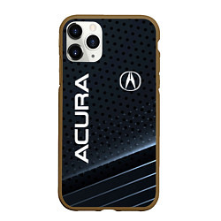 Чехол iPhone 11 Pro матовый Acura карбон, цвет: 3D-коричневый