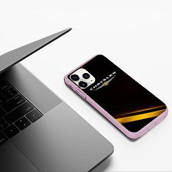 Чехол iPhone 11 Pro матовый Chrysler Абстракция, цвет: 3D-розовый — фото 2