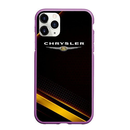 Чехол iPhone 11 Pro матовый Chrysler Абстракция / 3D-Фиолетовый – фото 1