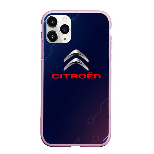 Чехол iPhone 11 Pro матовый Citroёn абстракция неон / 3D-Розовый – фото 1