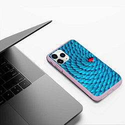 Чехол iPhone 11 Pro матовый Спираль - минимализм, цвет: 3D-розовый — фото 2