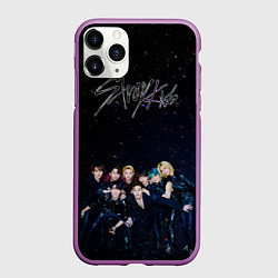 Чехол iPhone 11 Pro матовый Stray Kids boy band, цвет: 3D-фиолетовый