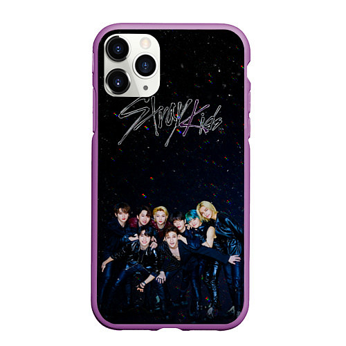 Чехол iPhone 11 Pro матовый Stray Kids boy band / 3D-Фиолетовый – фото 1