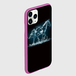 Чехол iPhone 11 Pro матовый Лошадь из водяных капель, цвет: 3D-фиолетовый — фото 2
