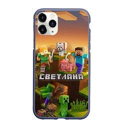 Чехол iPhone 11 Pro матовый Светлана Minecraft, цвет: 3D-серый
