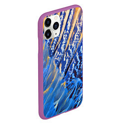 Чехол iPhone 11 Pro матовый Перьевой паттерн - авангард, цвет: 3D-фиолетовый — фото 2