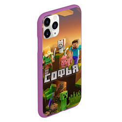 Чехол iPhone 11 Pro матовый Софья Minecraft, цвет: 3D-фиолетовый — фото 2