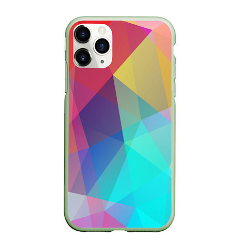 Чехол iPhone 11 Pro матовый Нежный разноцветный фон / 3D-Салатовый – фото 1