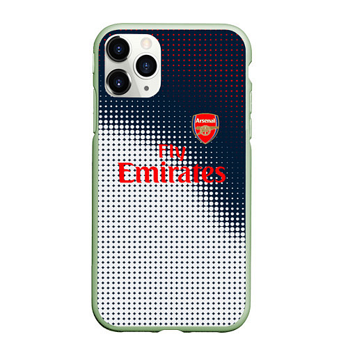 Чехол iPhone 11 Pro матовый Arsenal logo абстракция / 3D-Салатовый – фото 1