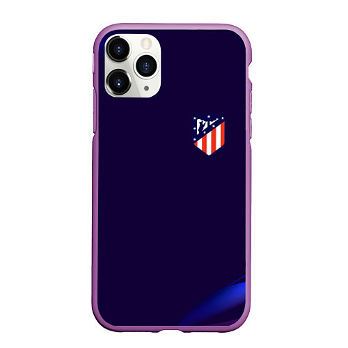 Чехол iPhone 11 Pro матовый Фк Atletico абстракция / 3D-Фиолетовый – фото 1