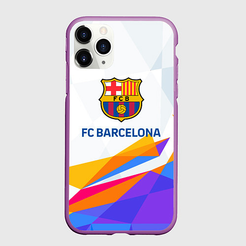 Чехол iPhone 11 Pro матовый Barcelona цветные геометрии / 3D-Фиолетовый – фото 1