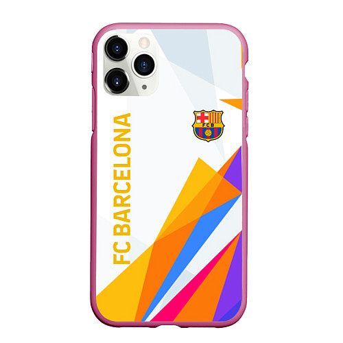 Чехол iPhone 11 Pro матовый Barcelona абстракция цветные геометрии / 3D-Малиновый – фото 1