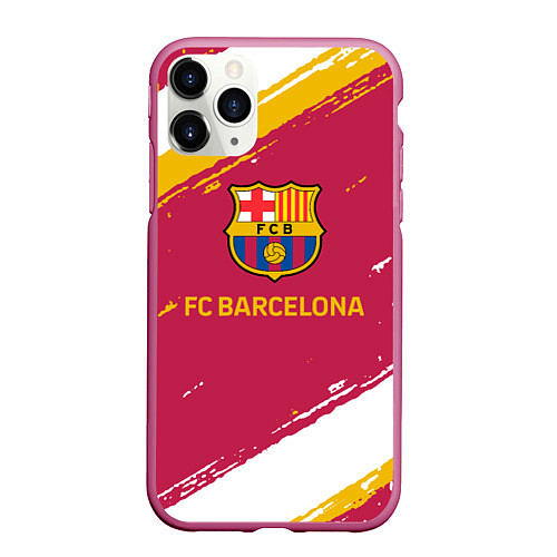 Чехол iPhone 11 Pro матовый Barcelona Краска / 3D-Малиновый – фото 1