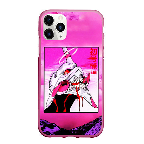 Чехол iPhone 11 Pro матовый Neon Genesis Evangelion: Eva 01 / 3D-Малиновый – фото 1