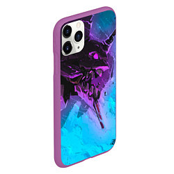 Чехол iPhone 11 Pro матовый Neon Genesis Evangelion - Eva 01, цвет: 3D-фиолетовый — фото 2
