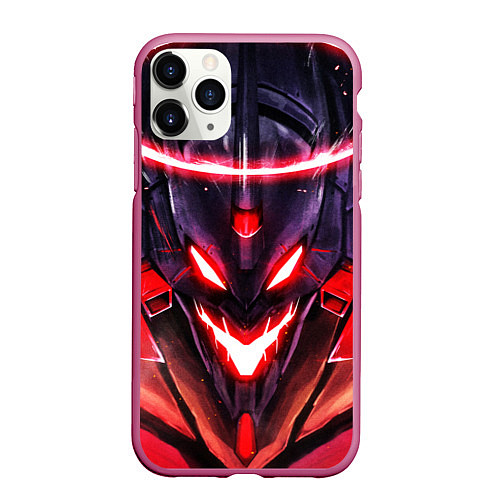 Чехол iPhone 11 Pro матовый Evangelion: Eva 01 / 3D-Малиновый – фото 1