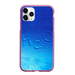 Чехол iPhone 11 Pro матовый Вода - H2O, цвет: 3D-малиновый