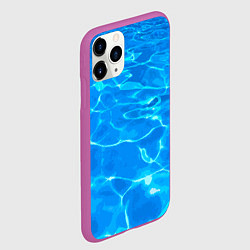 Чехол iPhone 11 Pro матовый Абстрактные волны бассейна - текстура, цвет: 3D-фиолетовый — фото 2