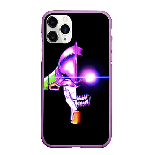 Чехол iPhone 11 Pro матовый Evangelion neon / 3D-Фиолетовый – фото 1