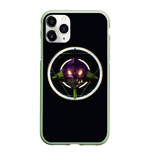 Чехол iPhone 11 Pro матовый Evangelion grunge / 3D-Салатовый – фото 1