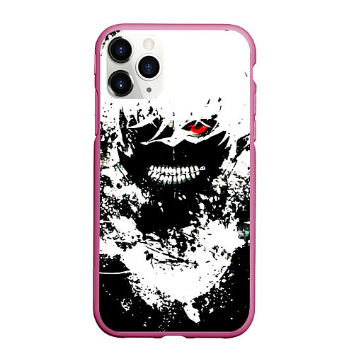 Чехол iPhone 11 Pro матовый Tokyo Ghoul Kaneki Ken paint / 3D-Малиновый – фото 1