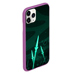 Чехол iPhone 11 Pro матовый Истребление всего зла - Сяо - Геншин, цвет: 3D-фиолетовый — фото 2