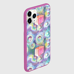 Чехол iPhone 11 Pro матовый Будь кубиком среди пузырей, цвет: 3D-фиолетовый — фото 2