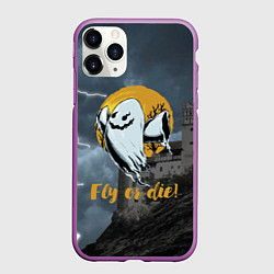 Чехол iPhone 11 Pro матовый Fly or die! Castle, цвет: 3D-фиолетовый