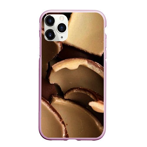 Чехол iPhone 11 Pro матовый Кусочки шоколадных яйиц / 3D-Розовый – фото 1