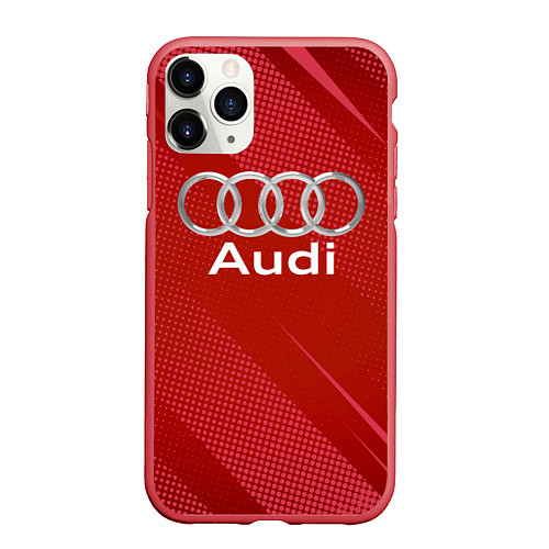 Чехол iPhone 11 Pro матовый Audi abstraction / 3D-Красный – фото 1