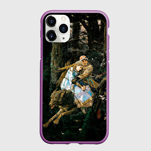 Чехол iPhone 11 Pro матовый Васнецов Иван царевич на Сером Волке / 3D-Фиолетовый – фото 1