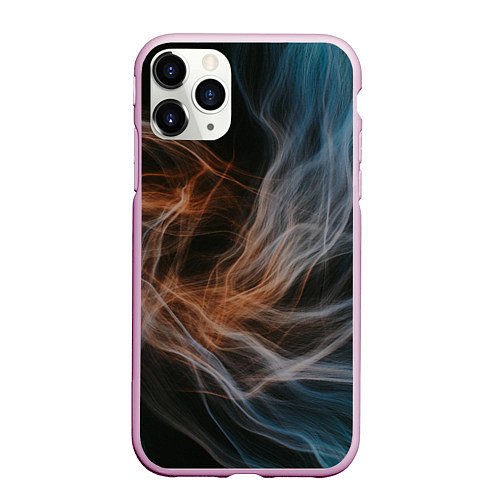 Чехол iPhone 11 Pro матовый Множество абстрактных линий во тьме / 3D-Розовый – фото 1