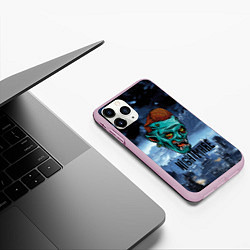 Чехол iPhone 11 Pro матовый Ночной кошмар - Horror face, цвет: 3D-розовый — фото 2