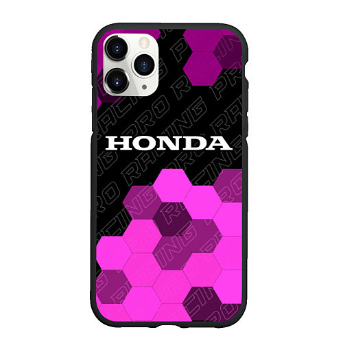 Чехол iPhone 11 Pro матовый Honda pro racing: символ сверху / 3D-Черный – фото 1