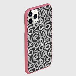 Чехол iPhone 11 Pro матовый Змея с языком, цвет: 3D-малиновый — фото 2