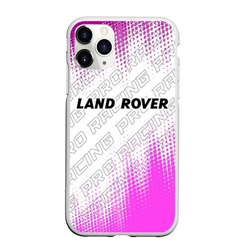 Чехол iPhone 11 Pro матовый Land Rover pro racing: символ сверху / 3D-Белый – фото 1