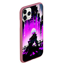 Чехол iPhone 11 Pro матовый Люси из аниме Cyberpunk Edgerunners, цвет: 3D-малиновый — фото 2