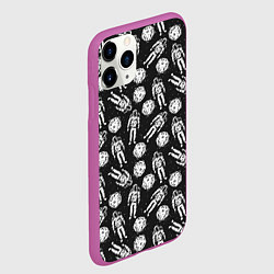 Чехол iPhone 11 Pro матовый Космонавт и планета, цвет: 3D-фиолетовый — фото 2