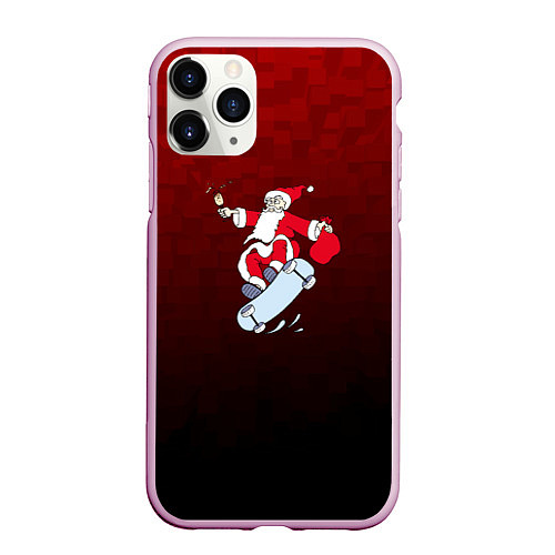 Чехол iPhone 11 Pro матовый Новогодний подарок от Санты / 3D-Розовый – фото 1