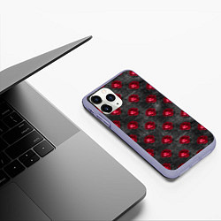 Чехол iPhone 11 Pro матовый Красные бутоны цветов, цвет: 3D-светло-сиреневый — фото 2