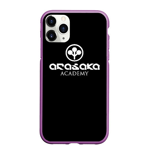 Чехол iPhone 11 Pro матовый Киберпанк - Arasaka Academy / 3D-Фиолетовый – фото 1