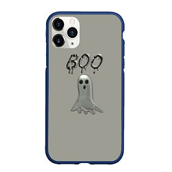 Чехол iPhone 11 Pro матовый Серый призрак BOO, цвет: 3D-тёмно-синий