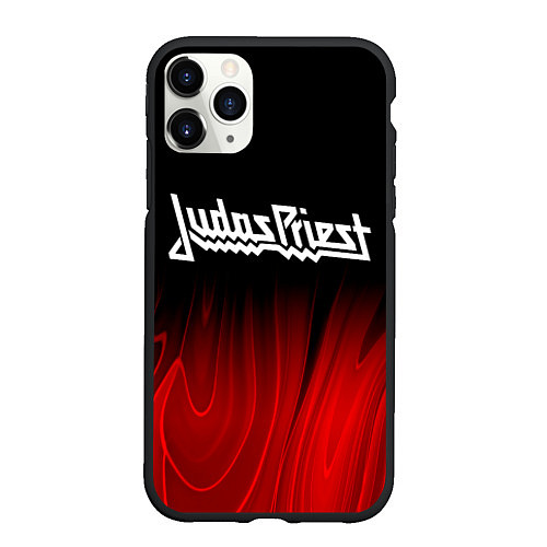 Чехол iPhone 11 Pro матовый Judas Priest red plasma / 3D-Черный – фото 1